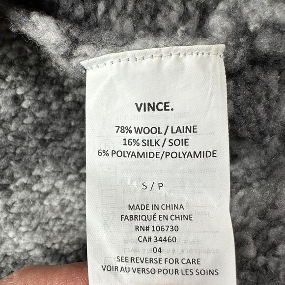 Vince Sweater Womens Small Gray Wool Silk V-Neck Oversized Pullover Space Dye - Picture 4 of 8